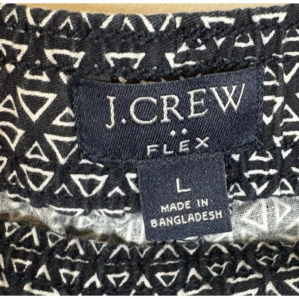 J. Crew Flex Geometric Print‎ Drawstring Shorts Men's Size Large Black White